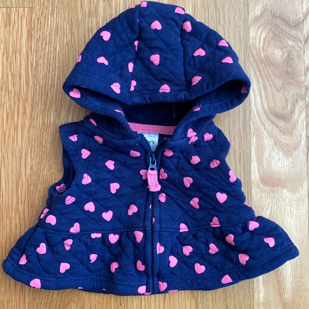 Newborn Carter’s Quilted Hooded Peplum Vest